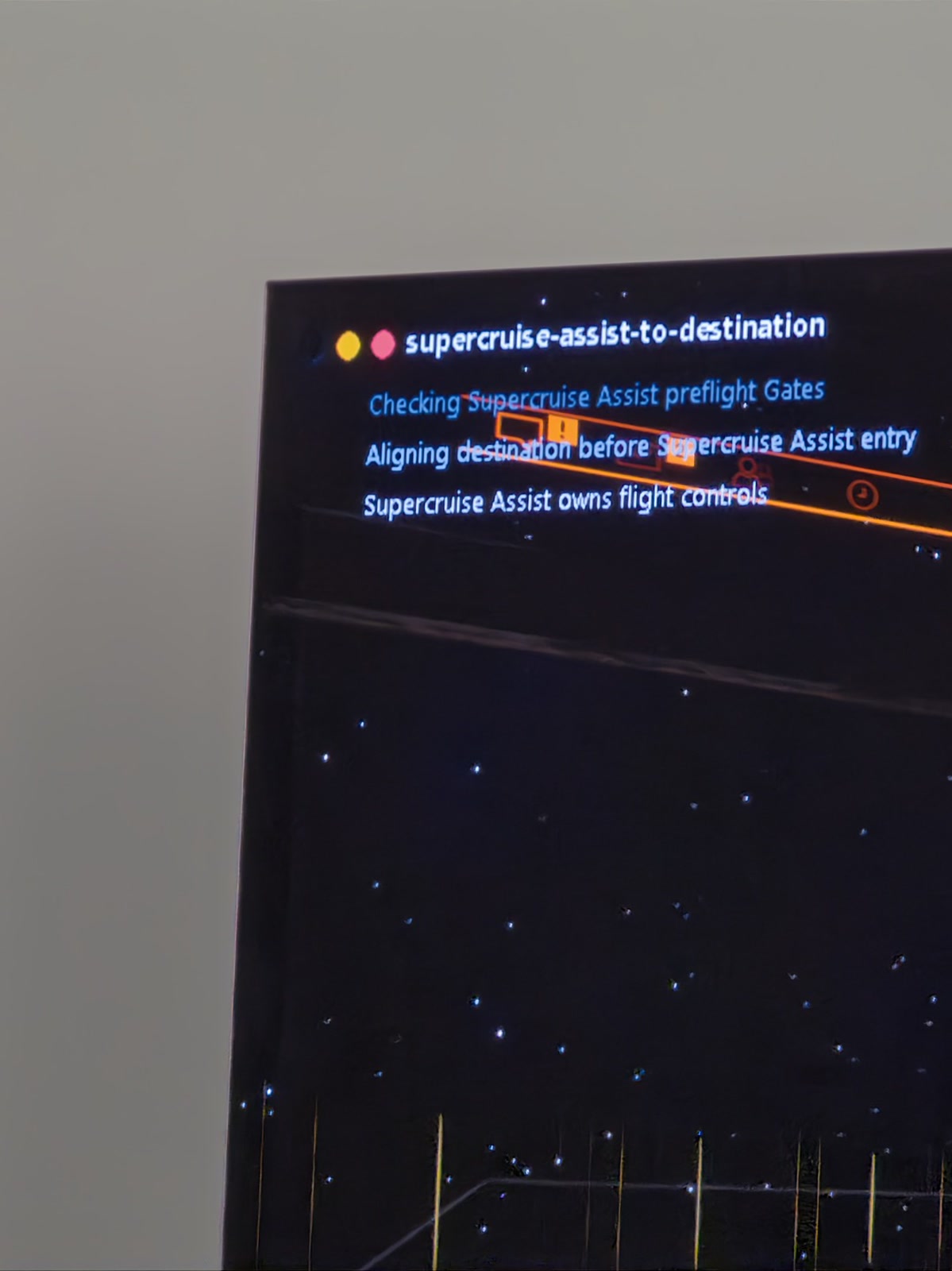 The Action OSD showing the current Action, stage, and evidence Gate over the game.